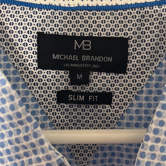 NWT Michael Brandon button down shirt . Size Med. Slim fit. - Picture 2 of 4